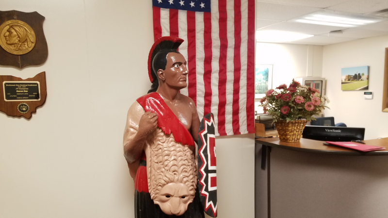 Front office of Shawnee High School, “Home of the Indians”